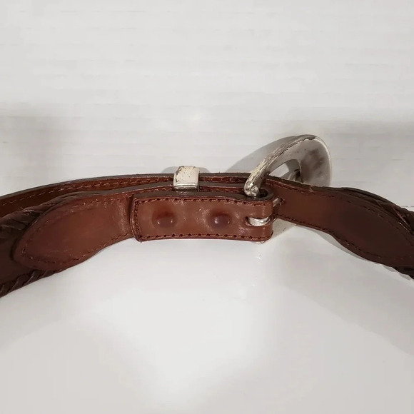 VTG Woven Multi-colored Fabric and  Leather Womans Belt,size 38. - Picture 6 of 7